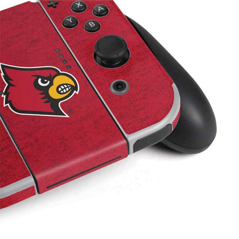 University of Louisville Red Background Nintendo Switch OLED (2021) Skin
